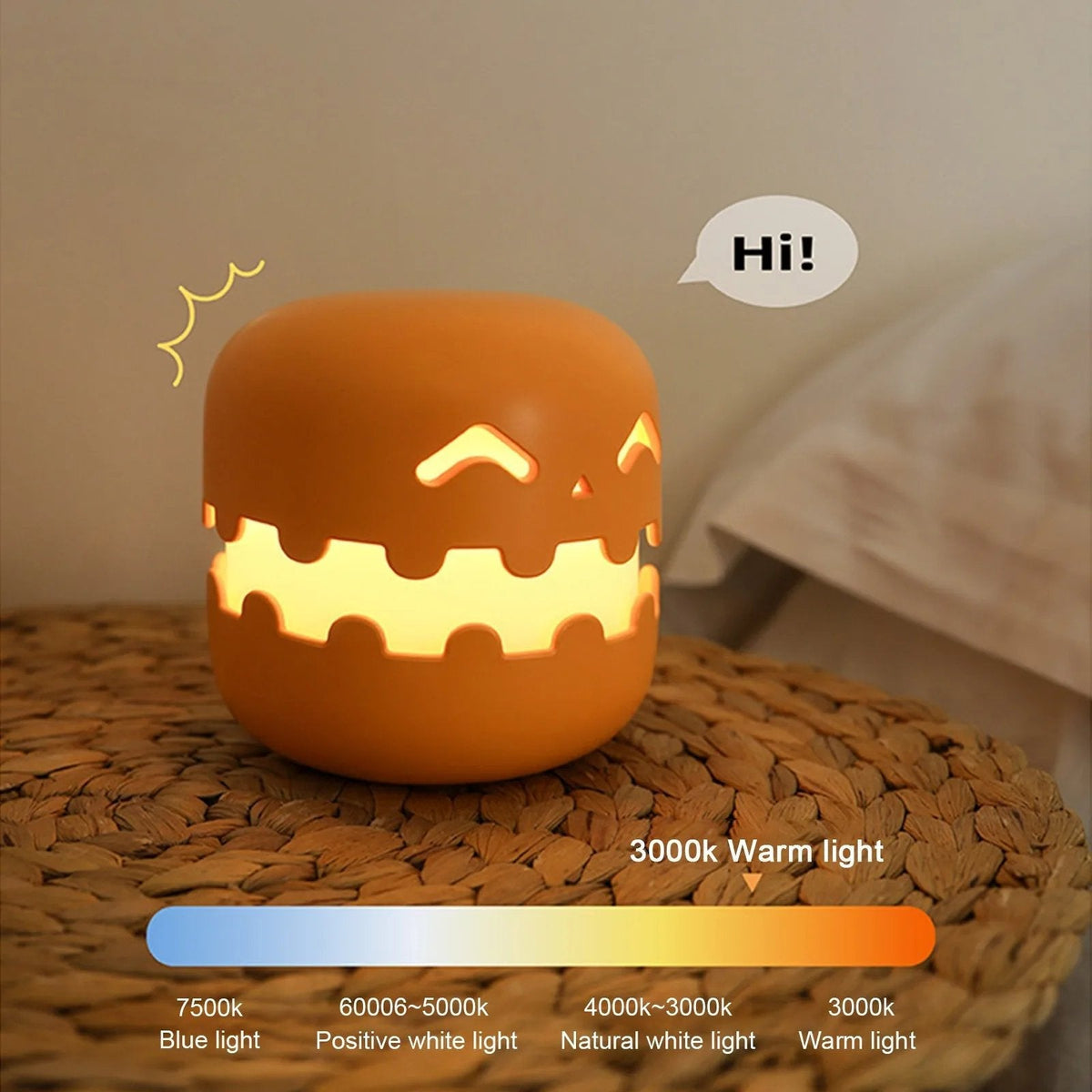 Halloween Pumpkin Night Light - Fun and Creative Gift, Ambiance Lamp