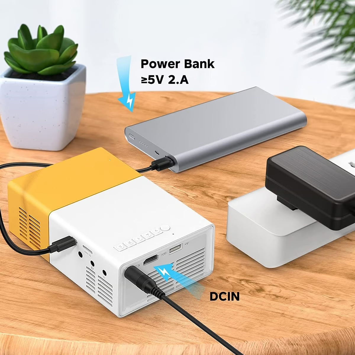 Portable Home Projector - 60 Inch, 1920x1080, Built-in Speaker