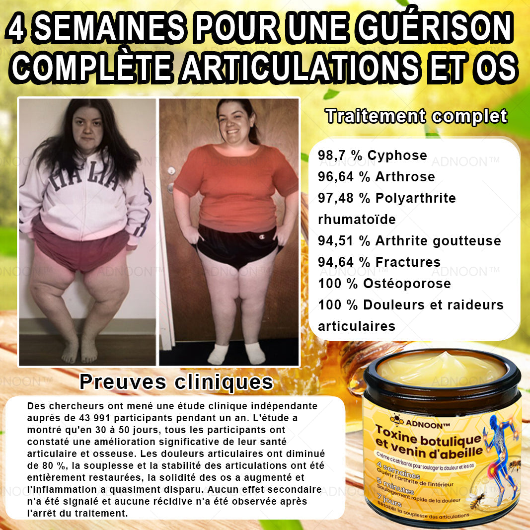 ADNOON®  Crème de guérison des os et de soulagement de la douleur au Botox et venin d'abeille