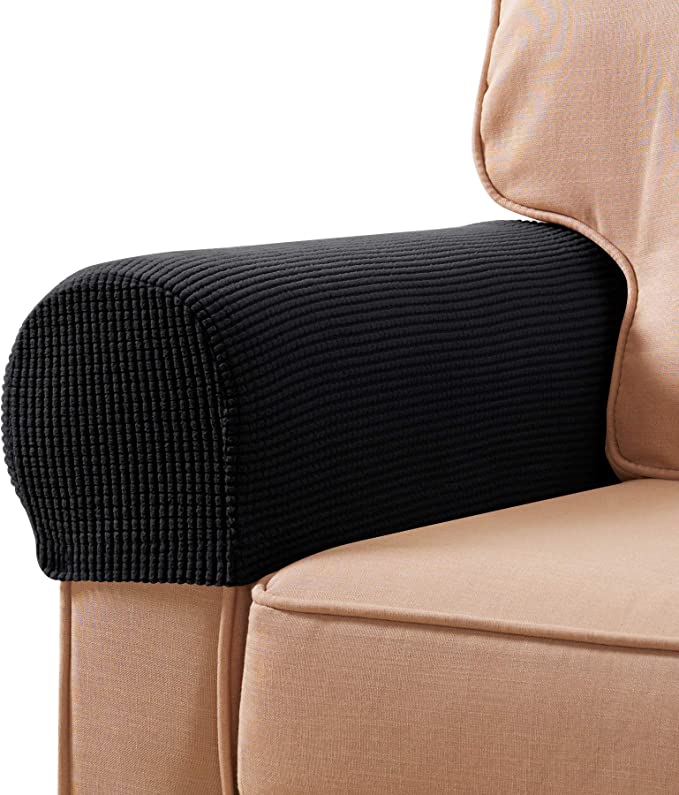 2 Pack Sofa Armrest Cover Stretch Fabric Anti-Slip Furniture Protector