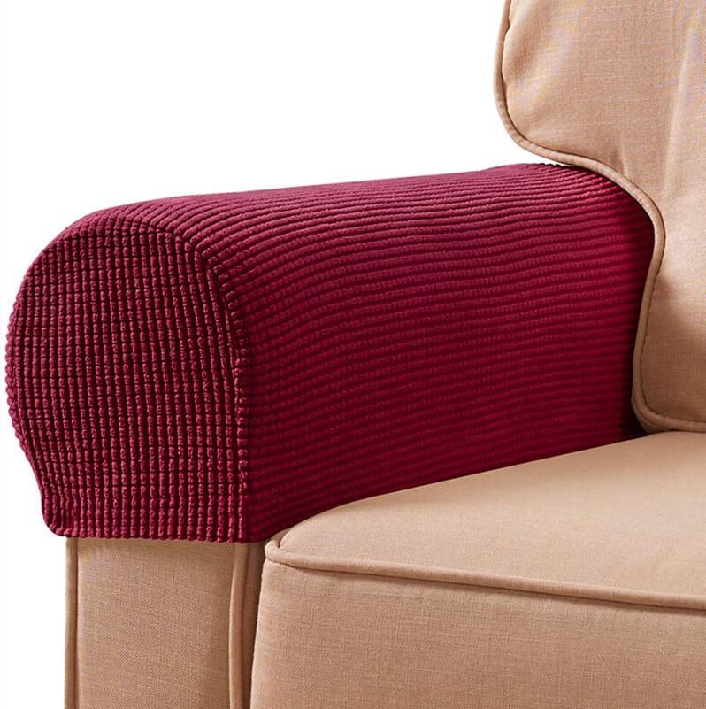2 Pack Sofa Armrest Cover Stretch Fabric Anti-Slip Furniture Protector