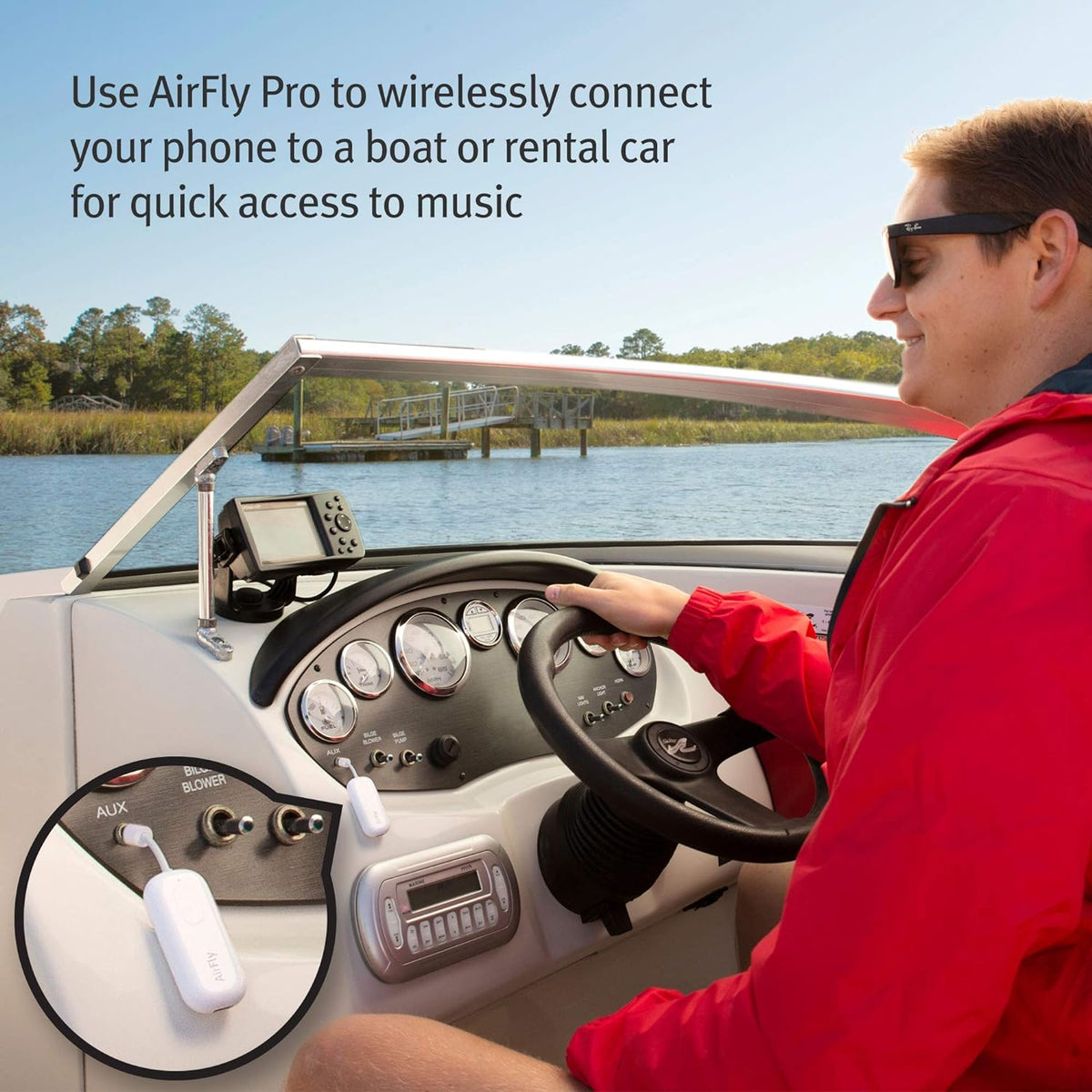 Twelve South AirFly Pro Bluetooth Audio Transmitter & HiRise 3 Deluxe MagSafe Charging Stand