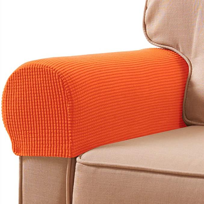2 Pack Sofa Armrest Cover Stretch Fabric Anti-Slip Furniture Protector