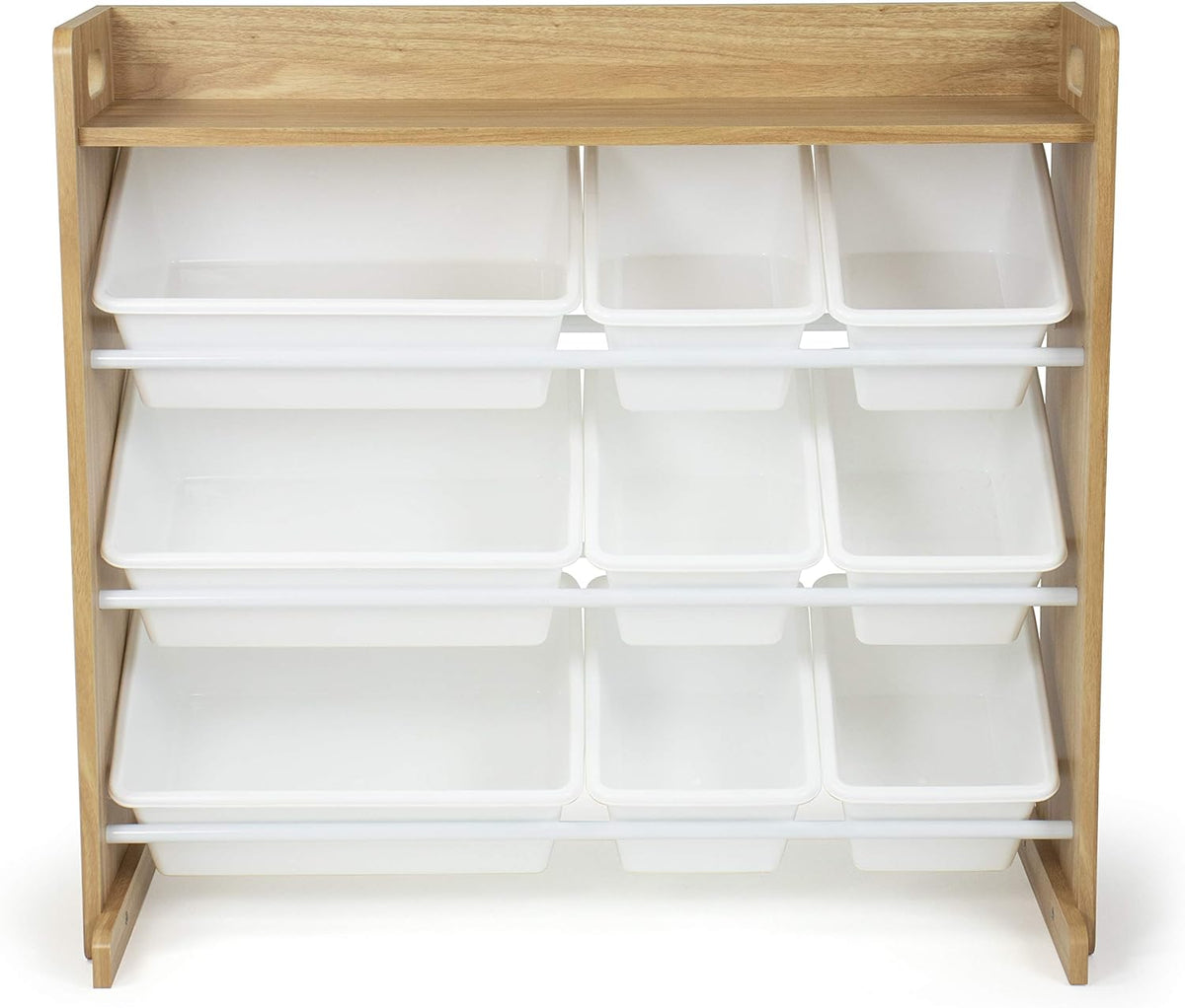 Wooden Toy Organizer with Shelf and 9 Storage Bins