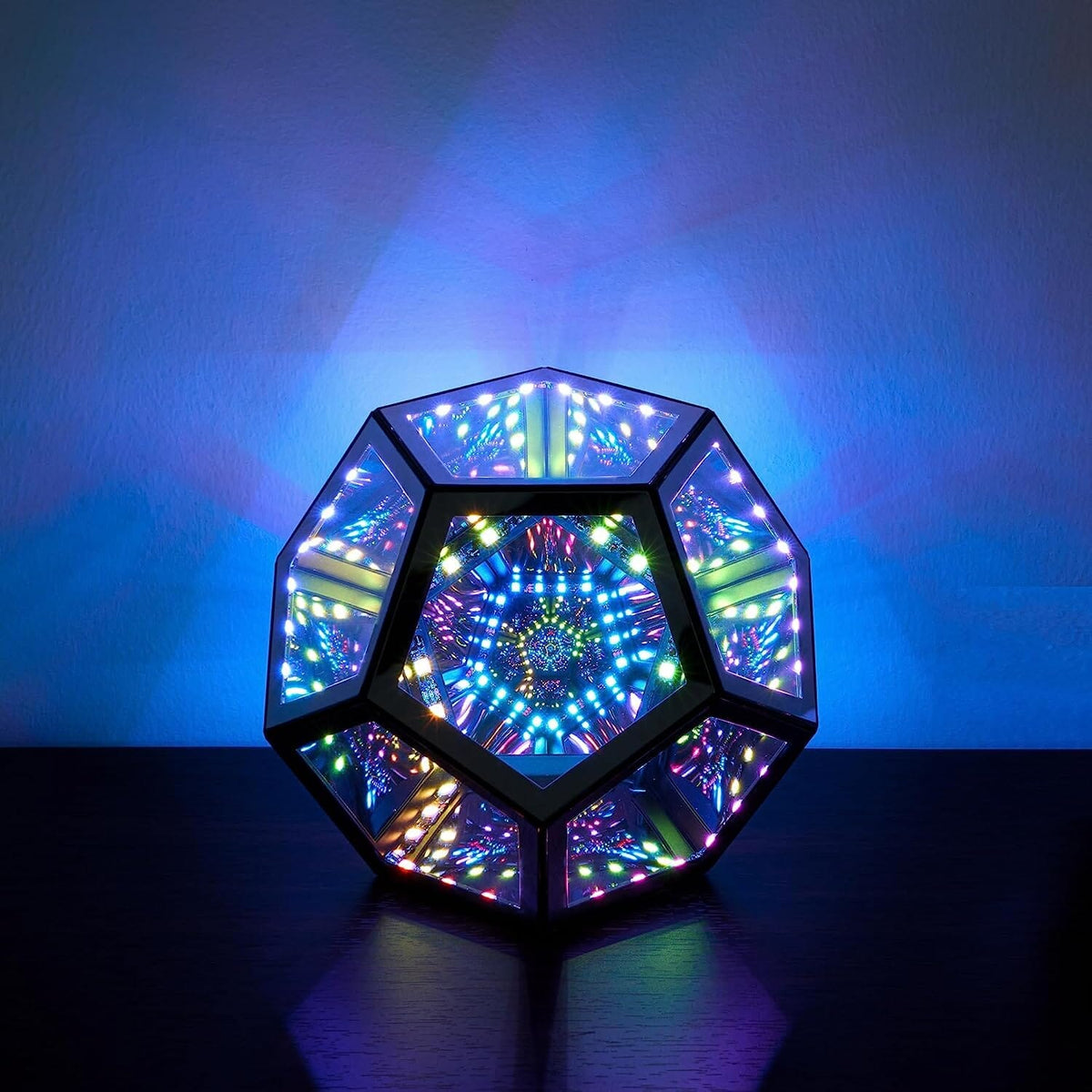 Dodecahedron InfinityGlow LED Lamp with remote