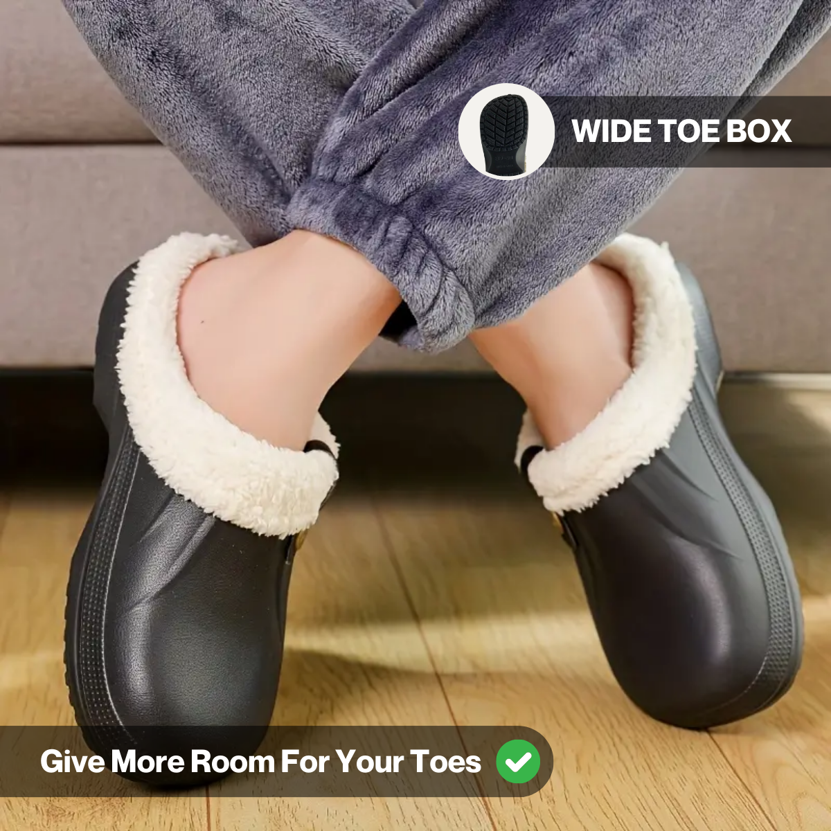 Arlo Fuzzy Comfort Clog Mules – Warm Non-Slip Slip-On
