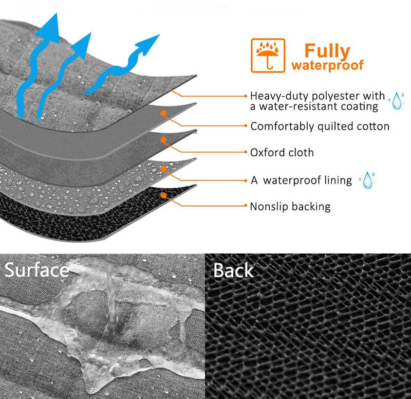 Waterproof Dog Car Seat Cover with Mesh Window