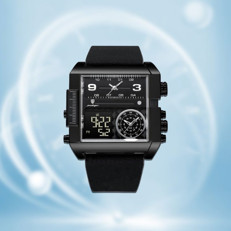 Avichic Electronic Men's Quartz Watch With Dual Display