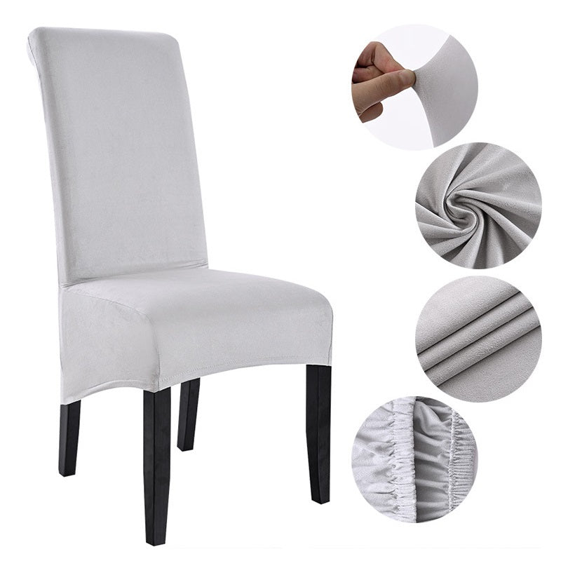 Suede Short Plush XL Size Dining Chair Cover