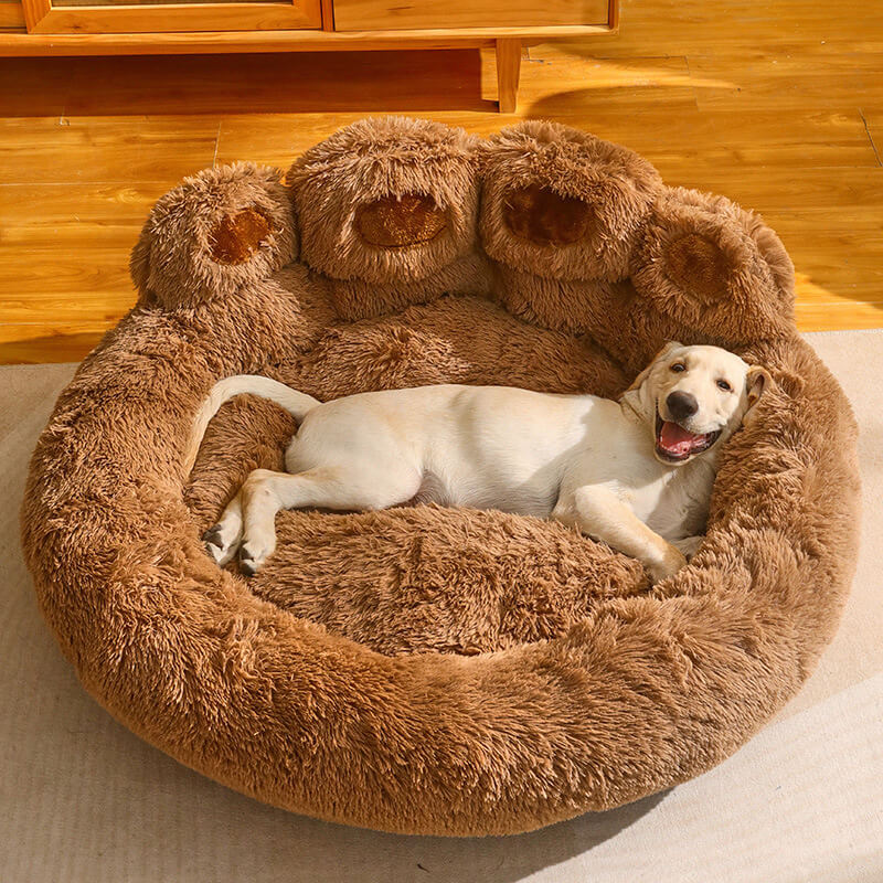 Warm Fluffy Calming Dog & Cat Beds-Bear Paw Shaped