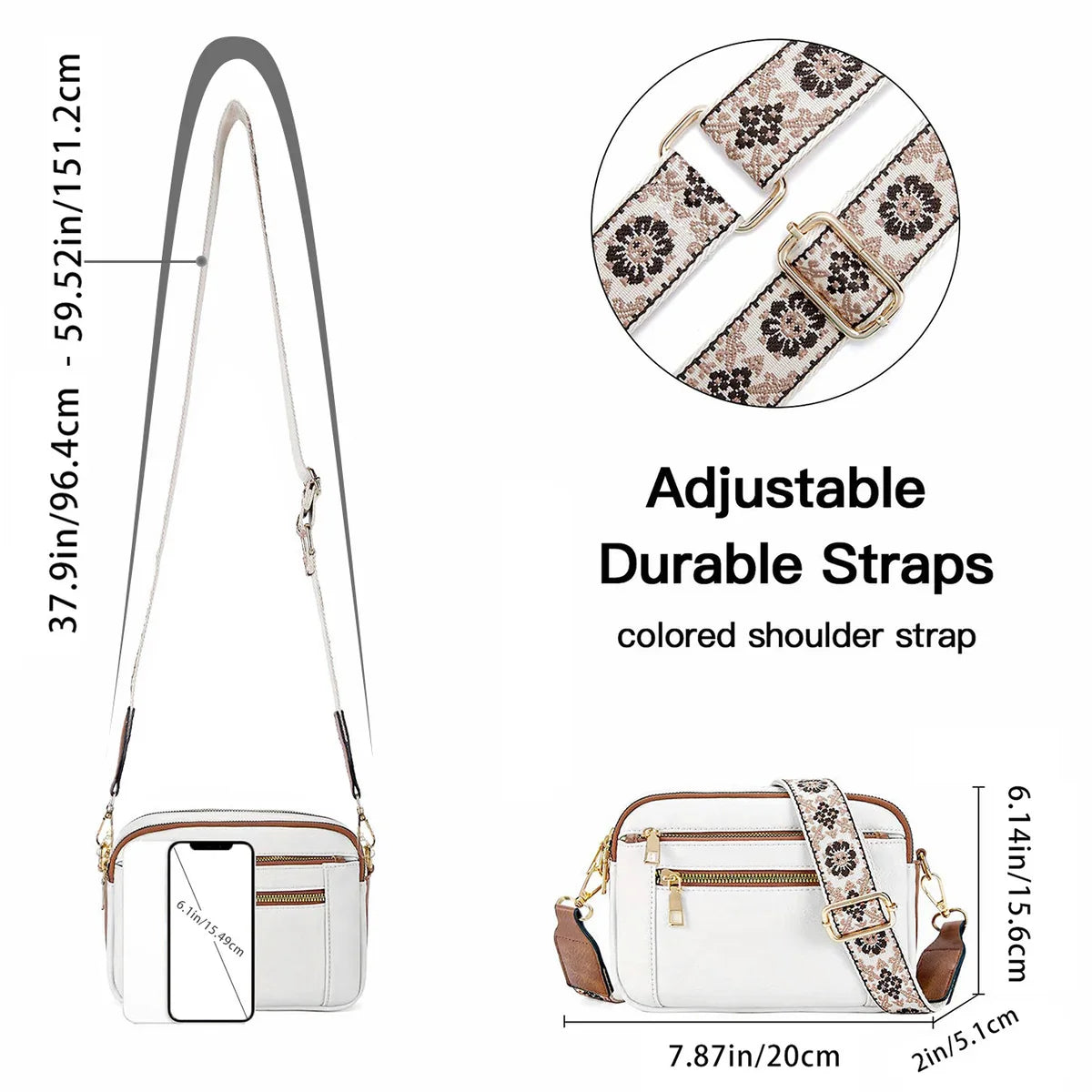 Handmade Crossbody Leather Bags with Colorful Straps - Stylish Purses & Wallets for Women