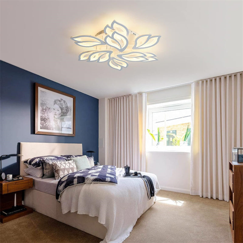 White Flower Shape LED Ceiling Light Dimmable
