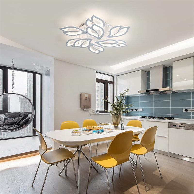 White Flower Shape LED Ceiling Light Dimmable