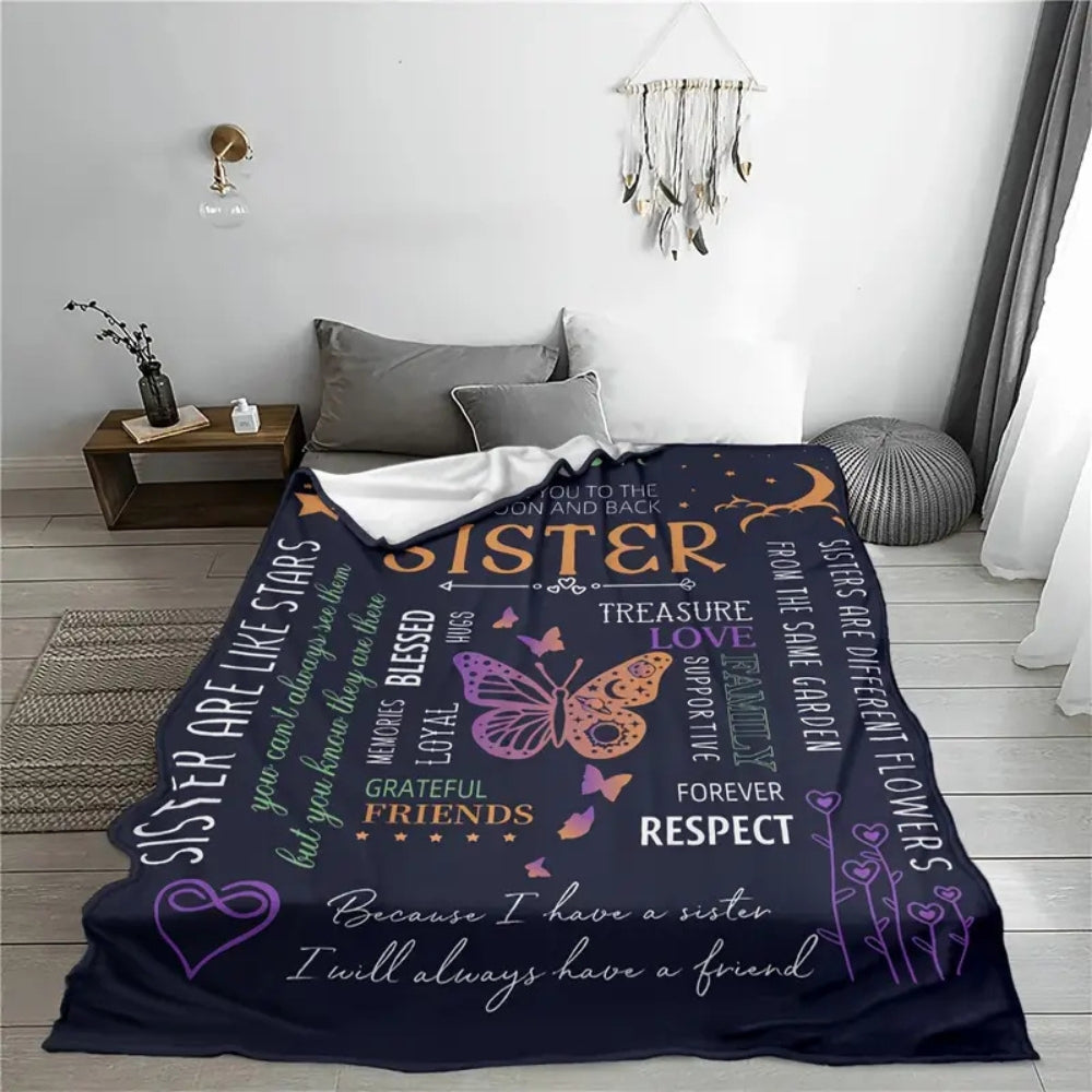 Love You Sister Gift Warm Blanket