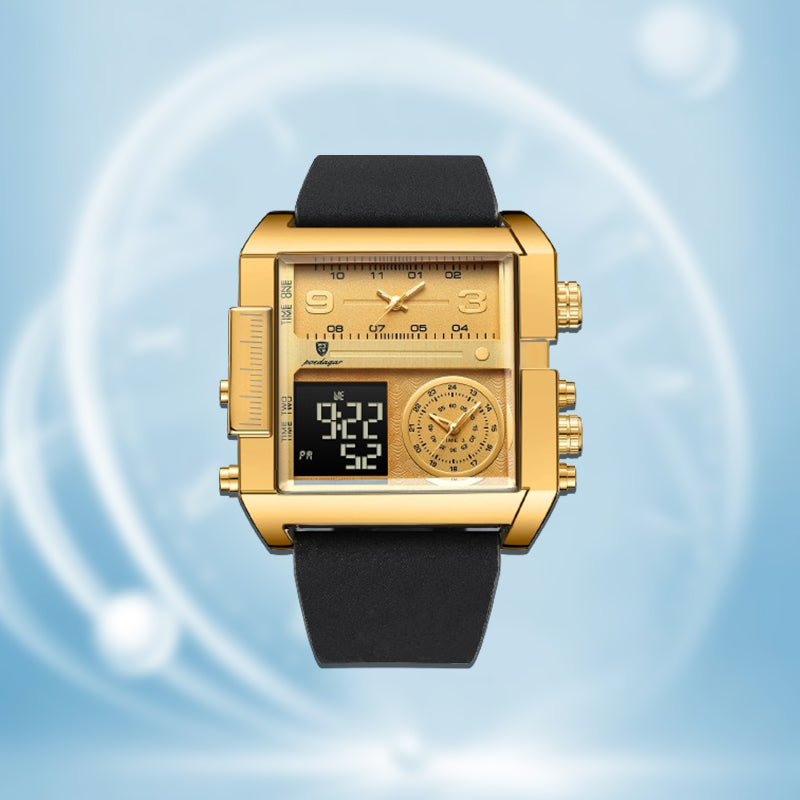 Avichic Electronic Men's Quartz Watch With Dual Display