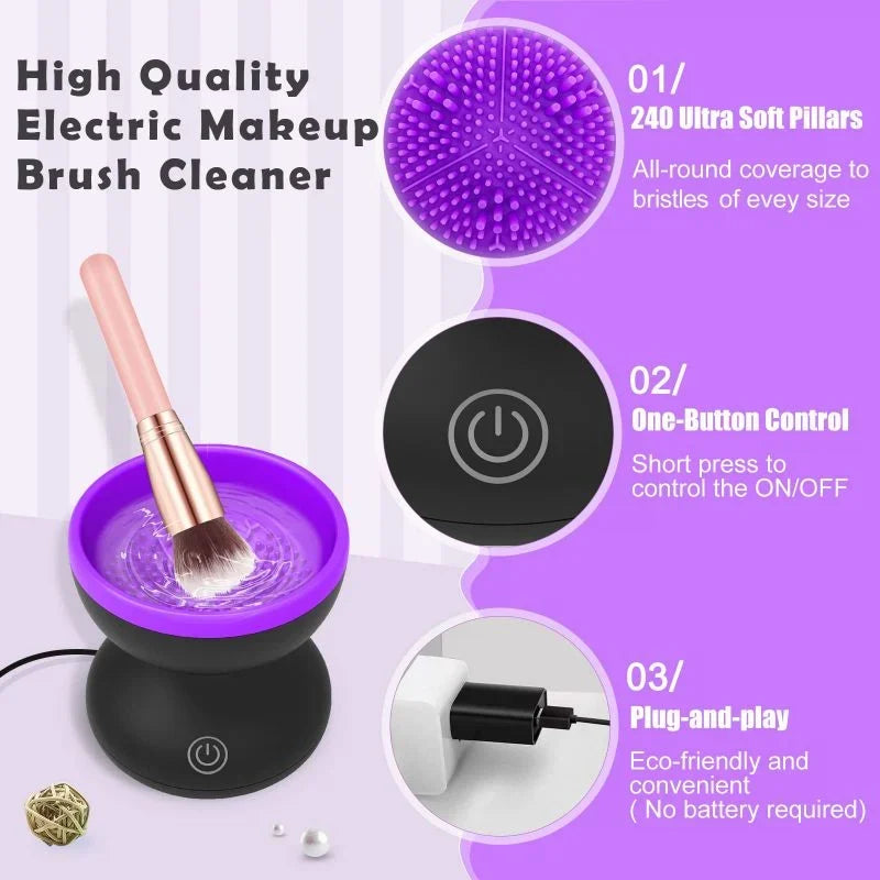 Electric Makeup Brush Cleaner, Automatic, USB, Deep Cleaning