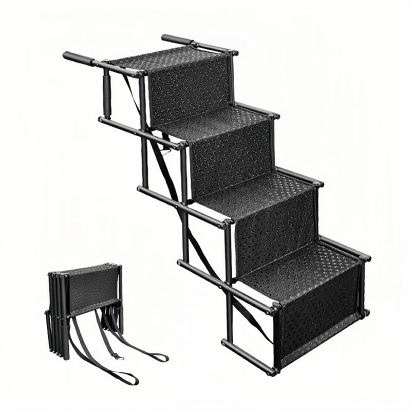 4-Level Foldable Metal Dog Steps for Car