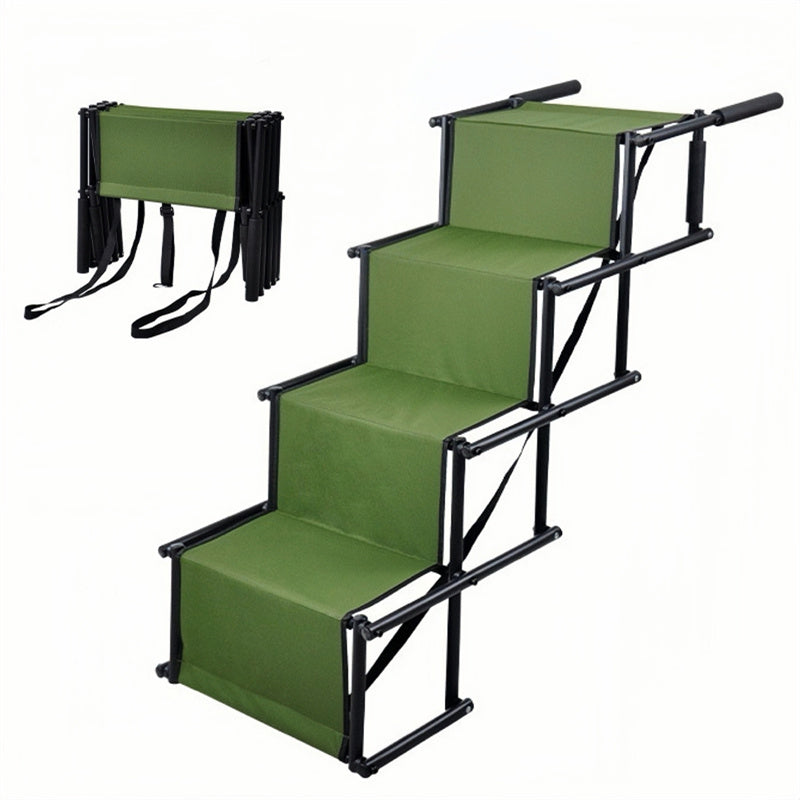 4-Level Foldable Metal Dog Steps for Car