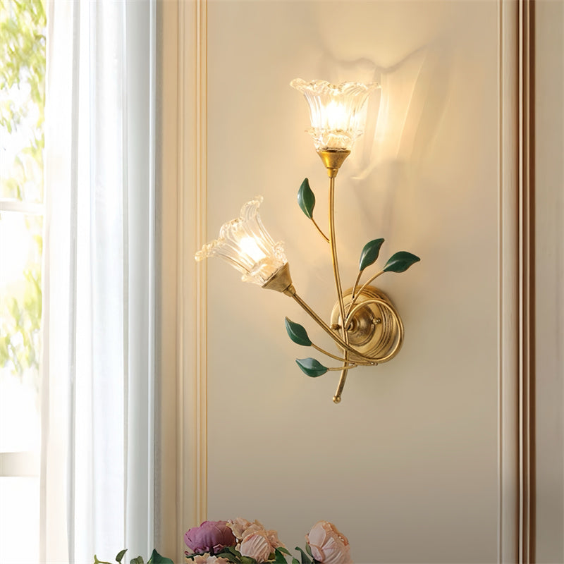 Flower Shape Glass Wall Sconce