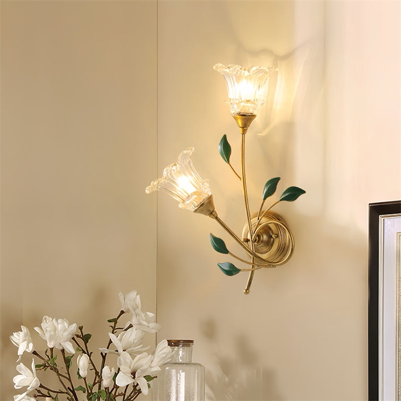 Flower Shape Glass Wall Sconce