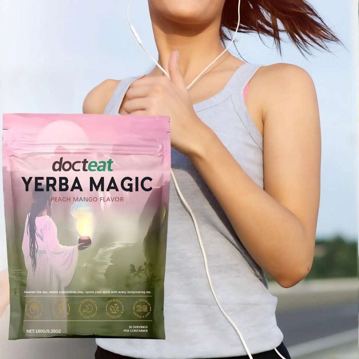Instant Yerba Mate Tea Powder - 180g Dietary Supplement for Natural Energy Support and Gut Health - Refreshing Daily Super Drink for Adults - Unisex
