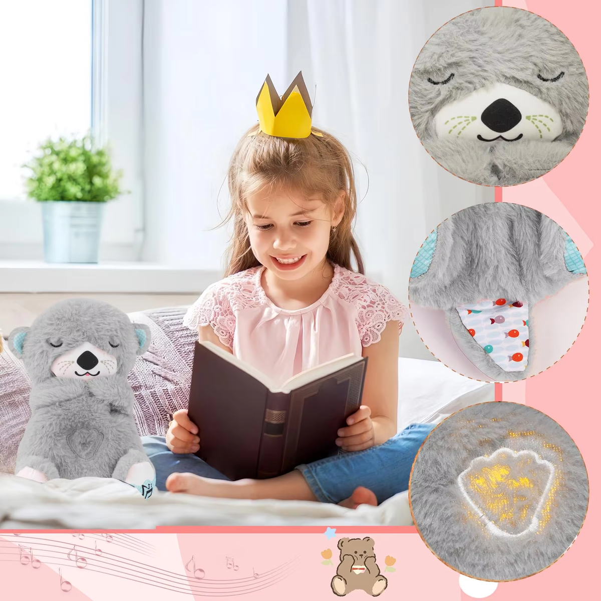 Plush Toy with Soothing Music and Breathing Motion