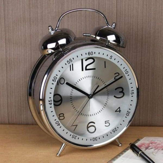 Alarm Clock Vintage Metal Double Bell Bedside Timepiece
