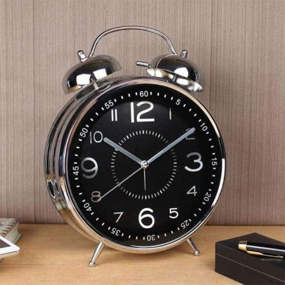Alarm Clock Vintage Metal Double Bell Bedside Timepiece