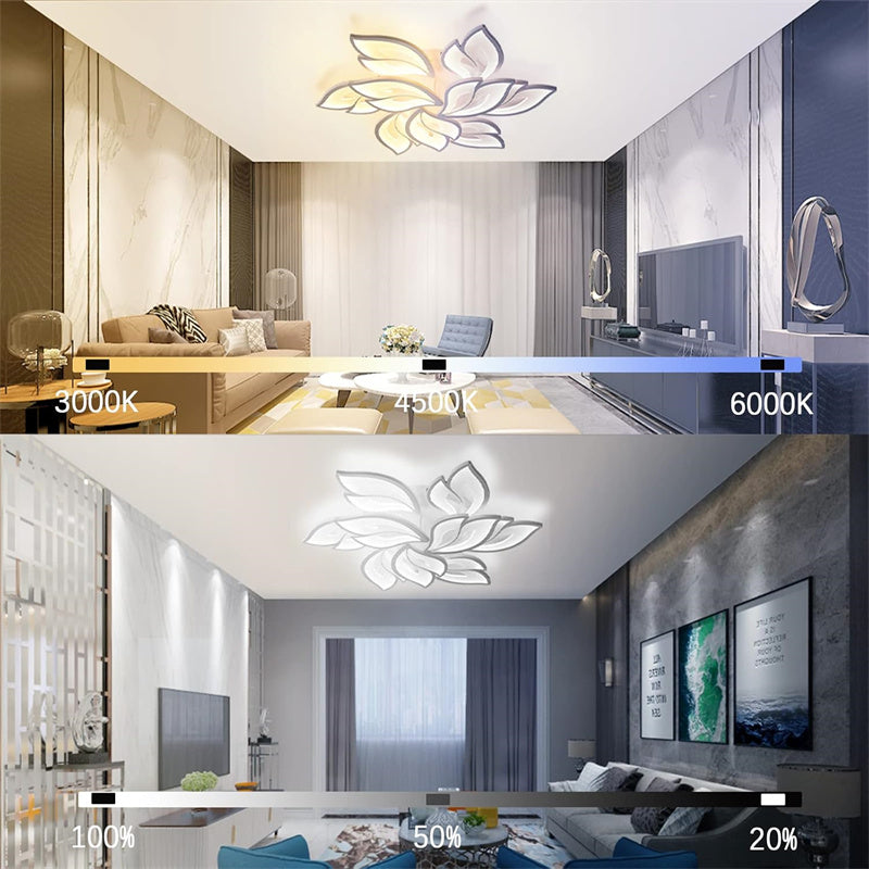 White Flower Shape LED Ceiling Light Dimmable