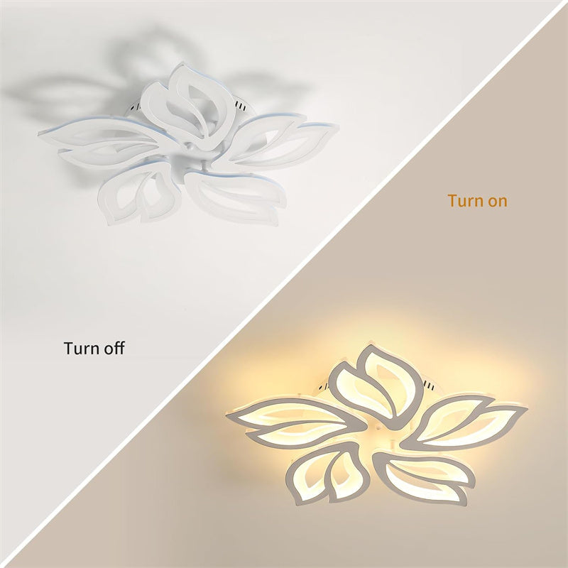 White Flower Shape LED Ceiling Light Dimmable