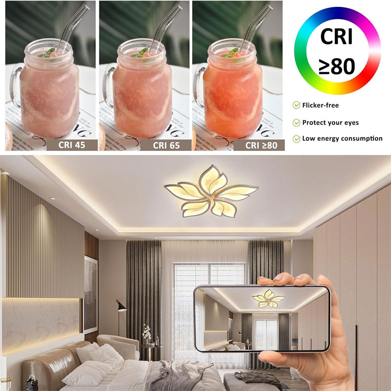 White Flower Shape LED Ceiling Light Dimmable