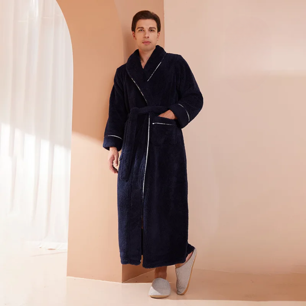 Bathrobe Long Length Winter Warm Lounge Wear