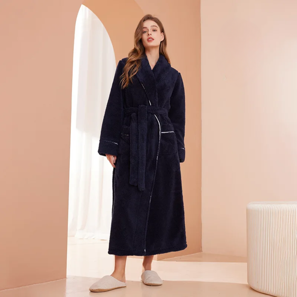 Bathrobe Long Length Winter Warm Lounge Wear