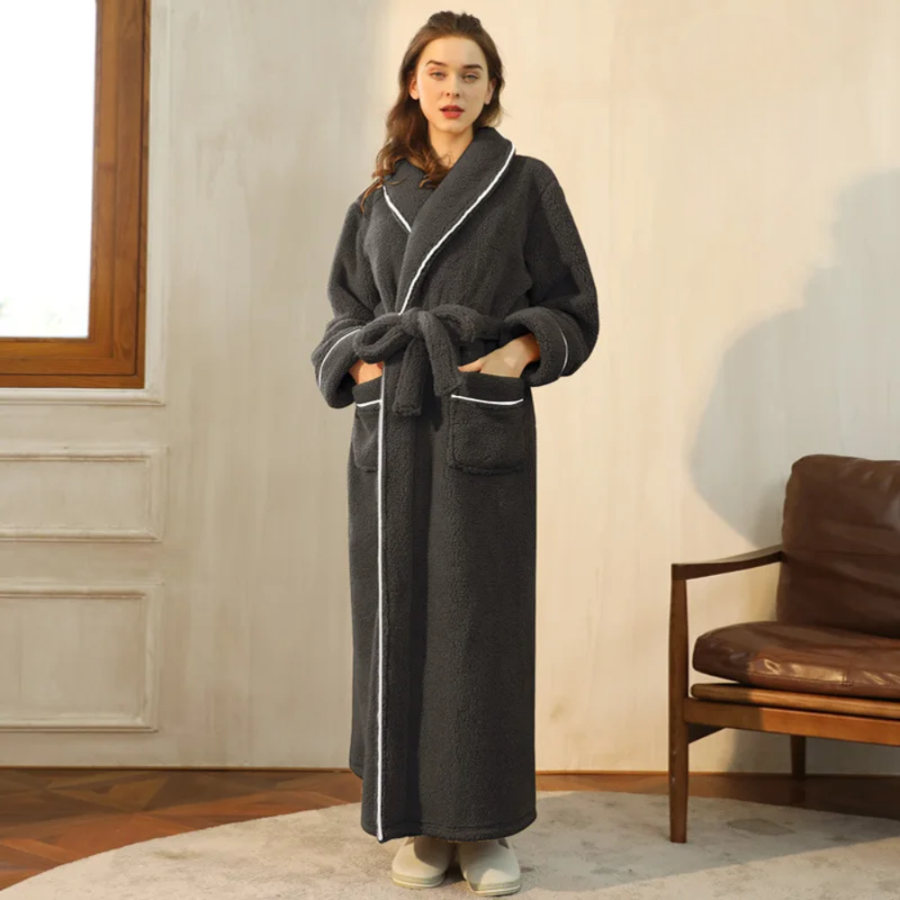 Bathrobe Long Length Winter Warm Lounge Wear