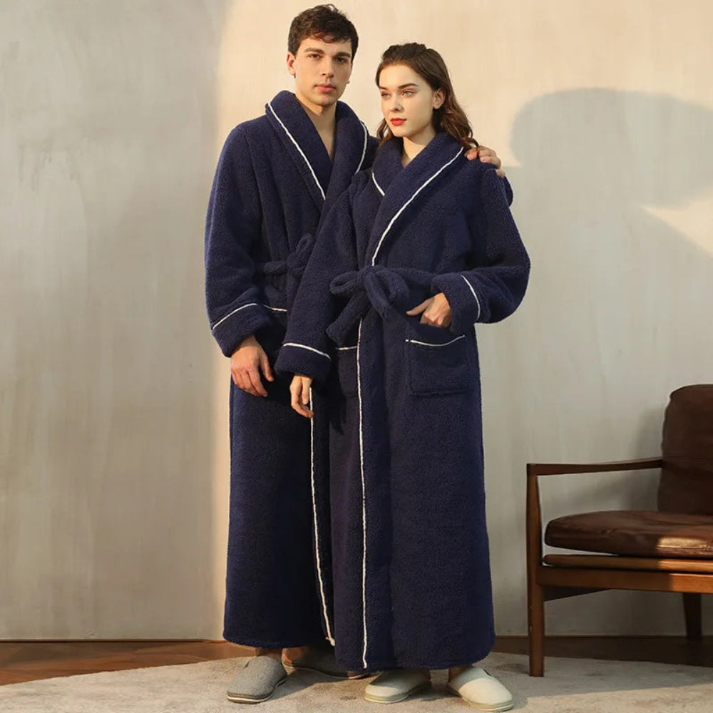 Bathrobe Long Length Winter Warm Lounge Wear