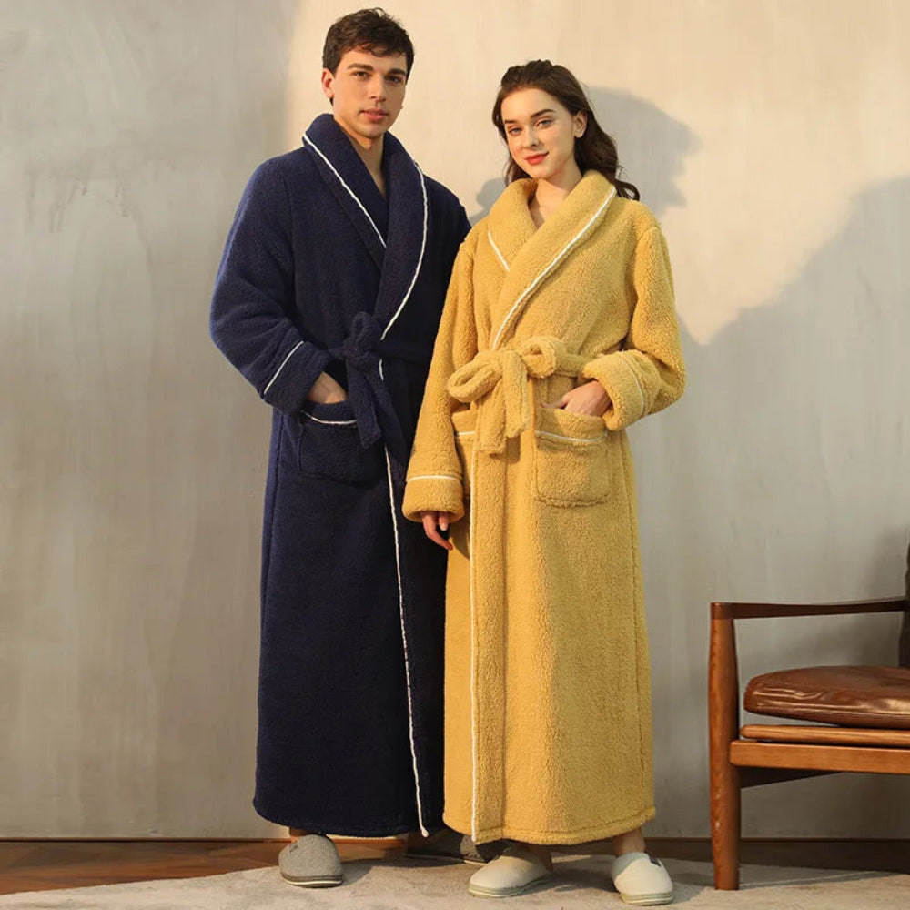 Bathrobe Long Length Winter Warm Lounge Wear