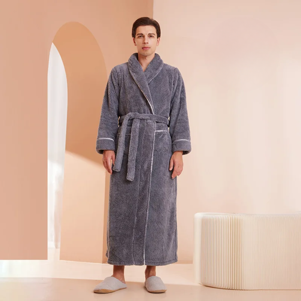 Bathrobe Long Length Winter Warm Lounge Wear