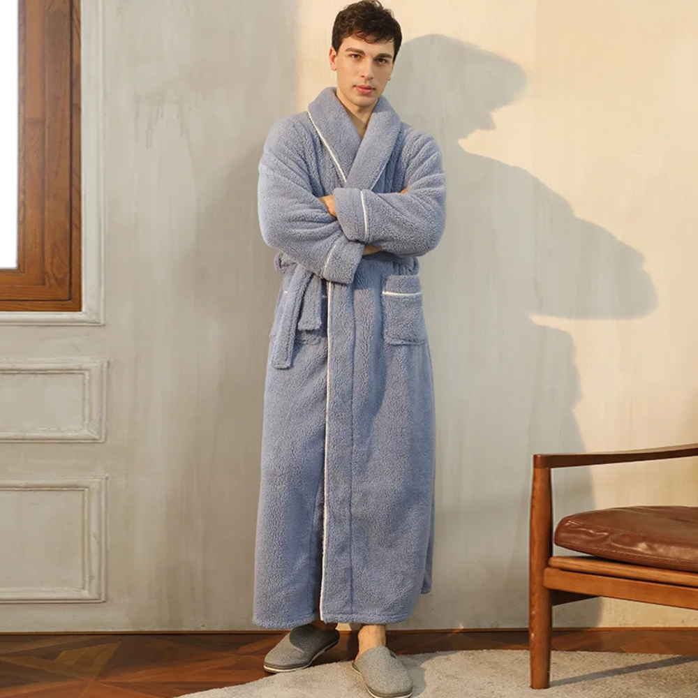 Bathrobe Long Length Winter Warm Lounge Wear