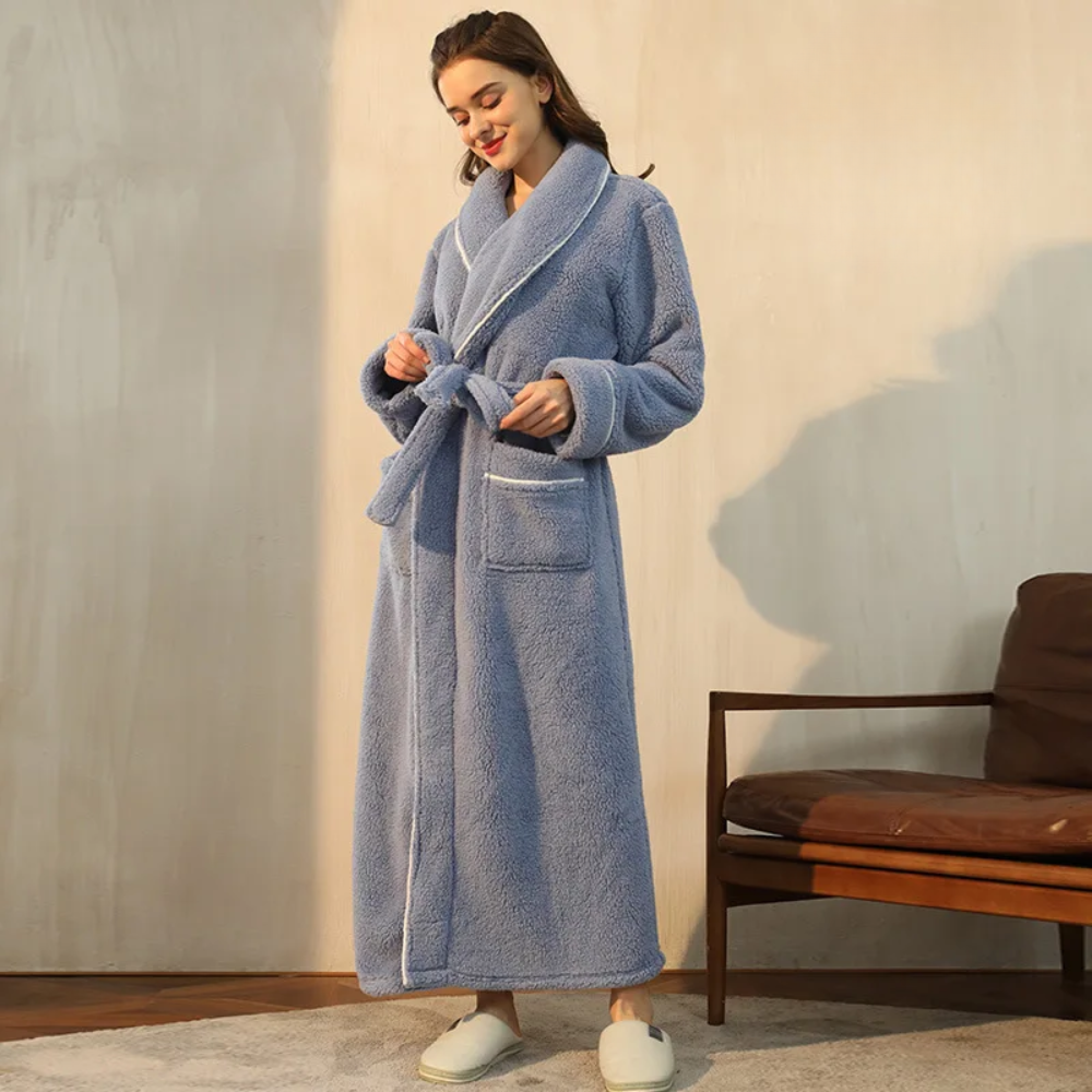 Bathrobe Long Length Winter Warm Lounge Wear