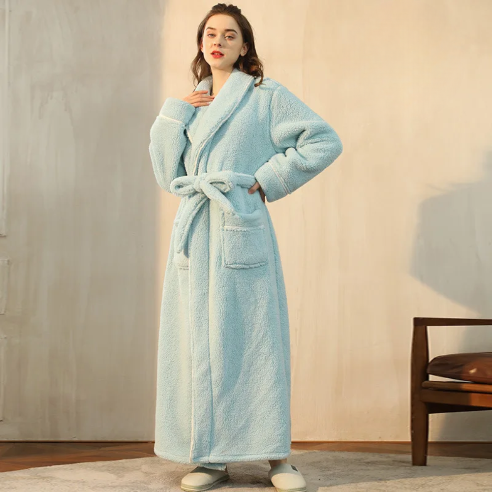Bathrobe Long Length Winter Warm Lounge Wear