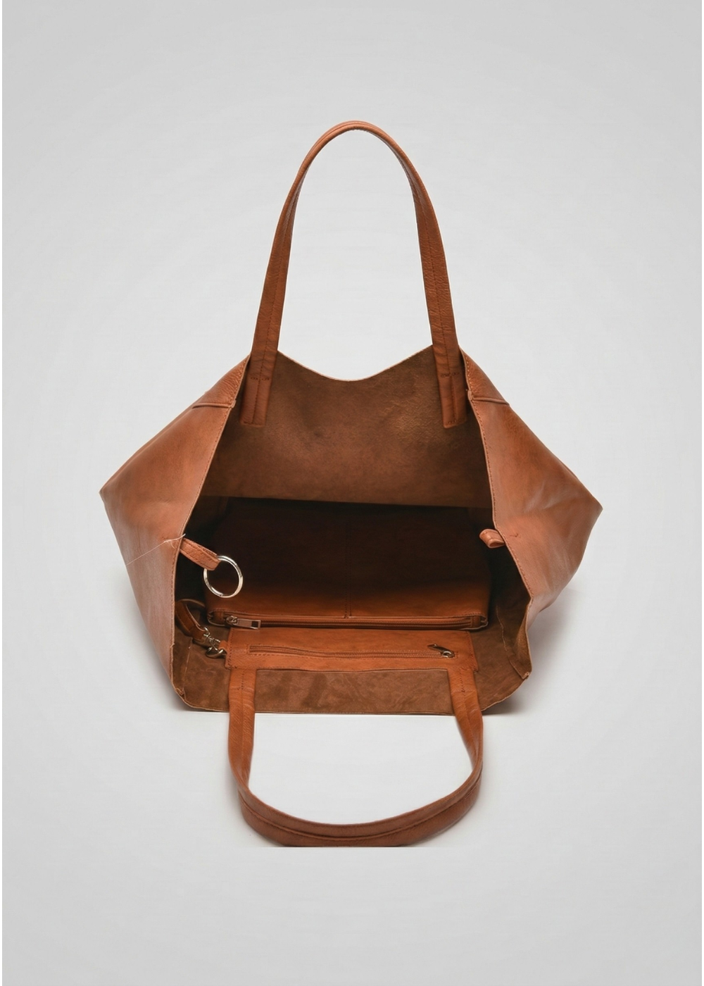 Black Leather Work Tote Bag | Ring-Fold Clasp Closure Sevilla