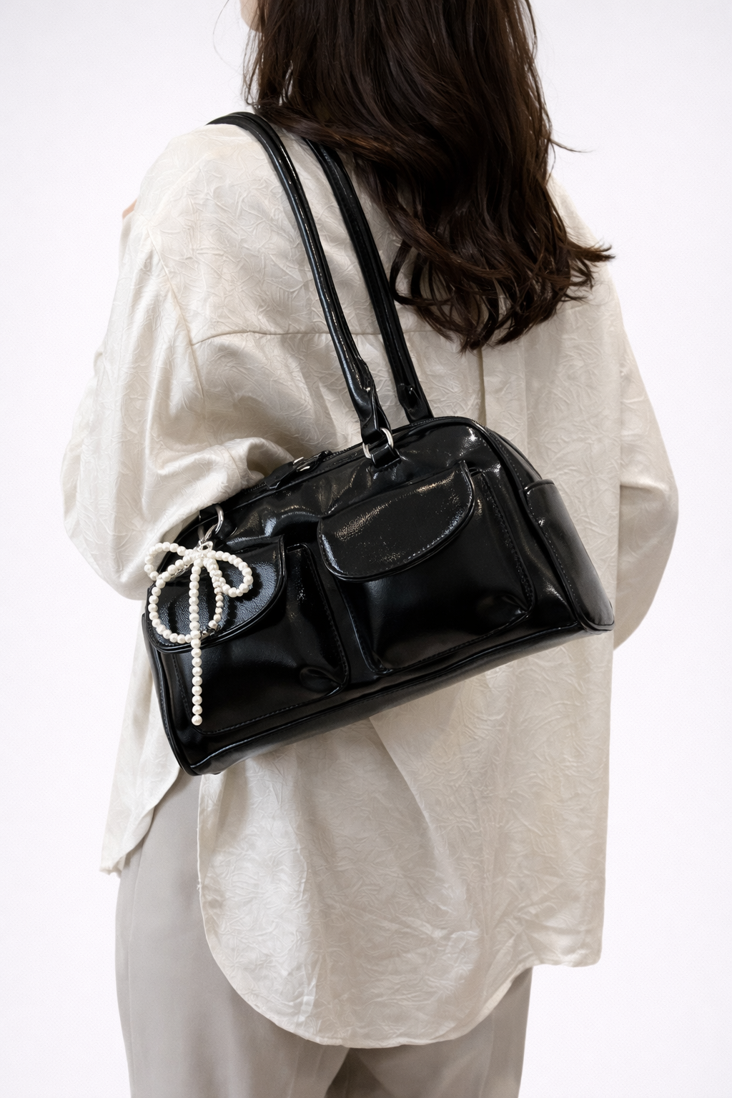 Black everyday Vegan leather bag  | Noto