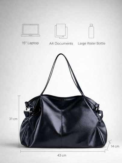 Black tote bag for school | MILANO