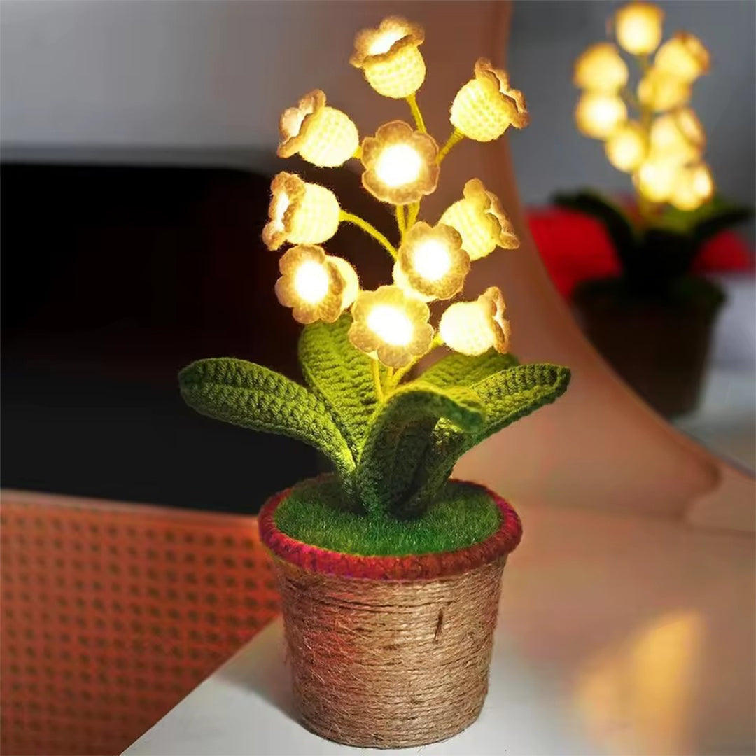 Lily Bloom Night Lamp – Handcrafted Crochet Lily LED Table Lamp with Warm Ambient Light