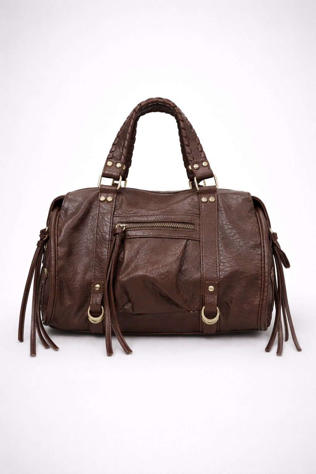 Brown Vegan   Leather Handbag for School | Cortona