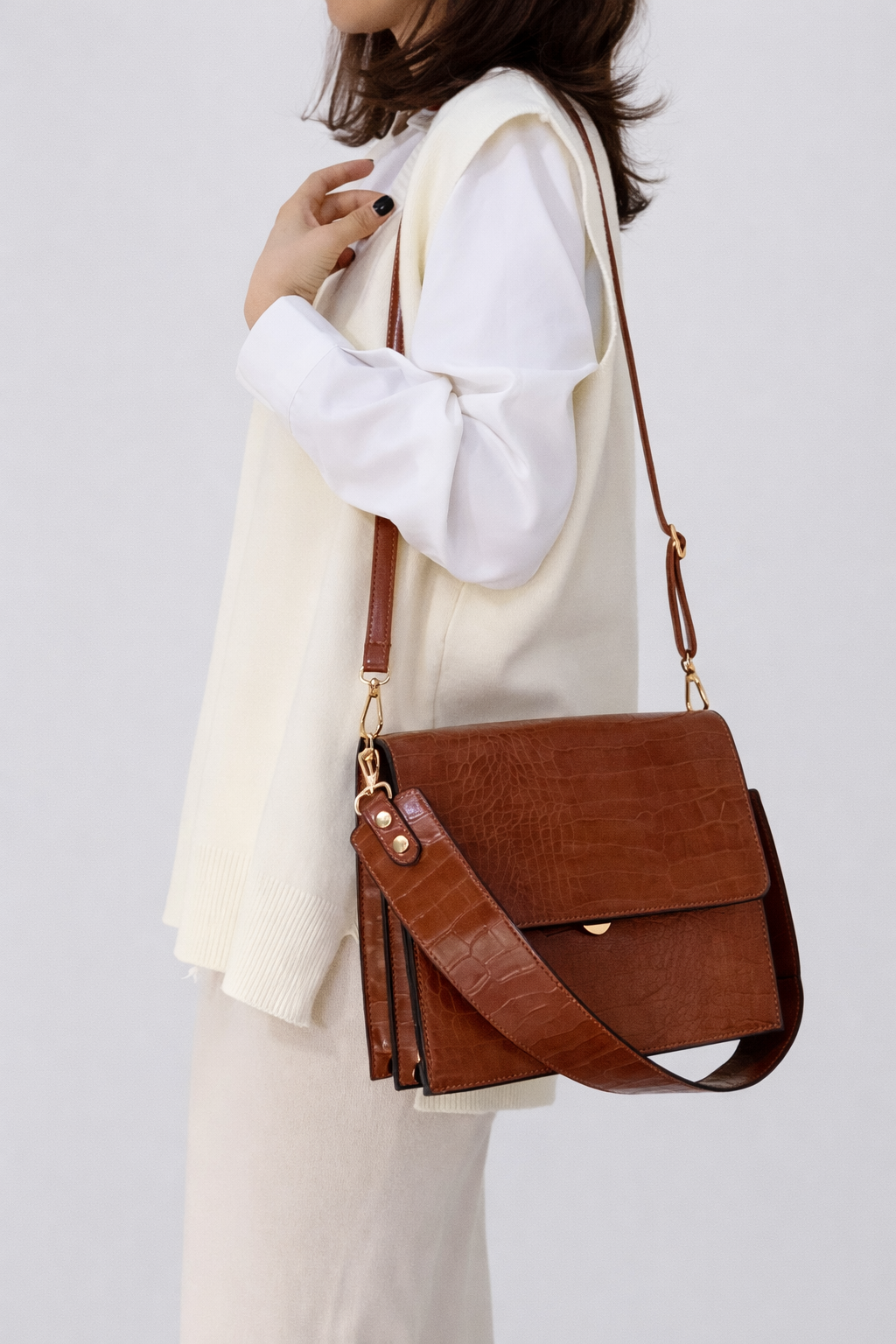 Brown cross body work bag for ladies | PADOVA