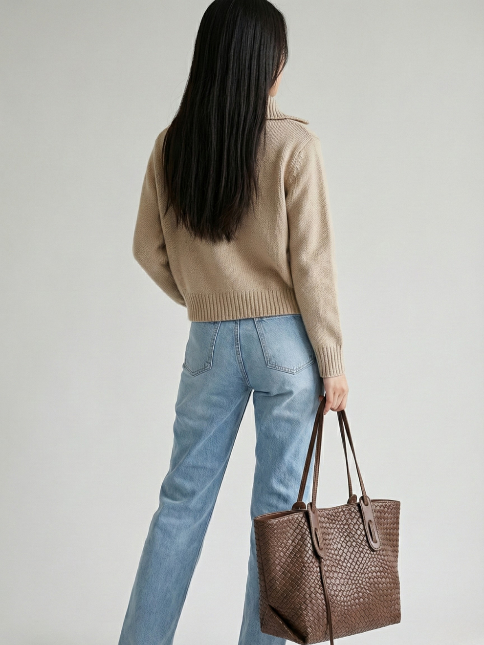Brown vegan leather work bag | The GENOVA
