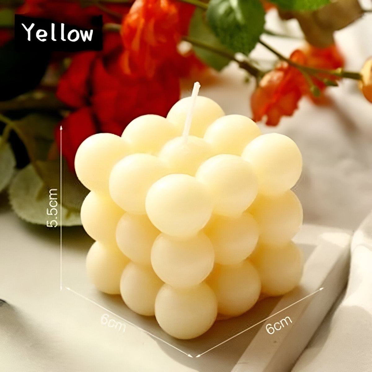 Geometric Bubble Cube Candle