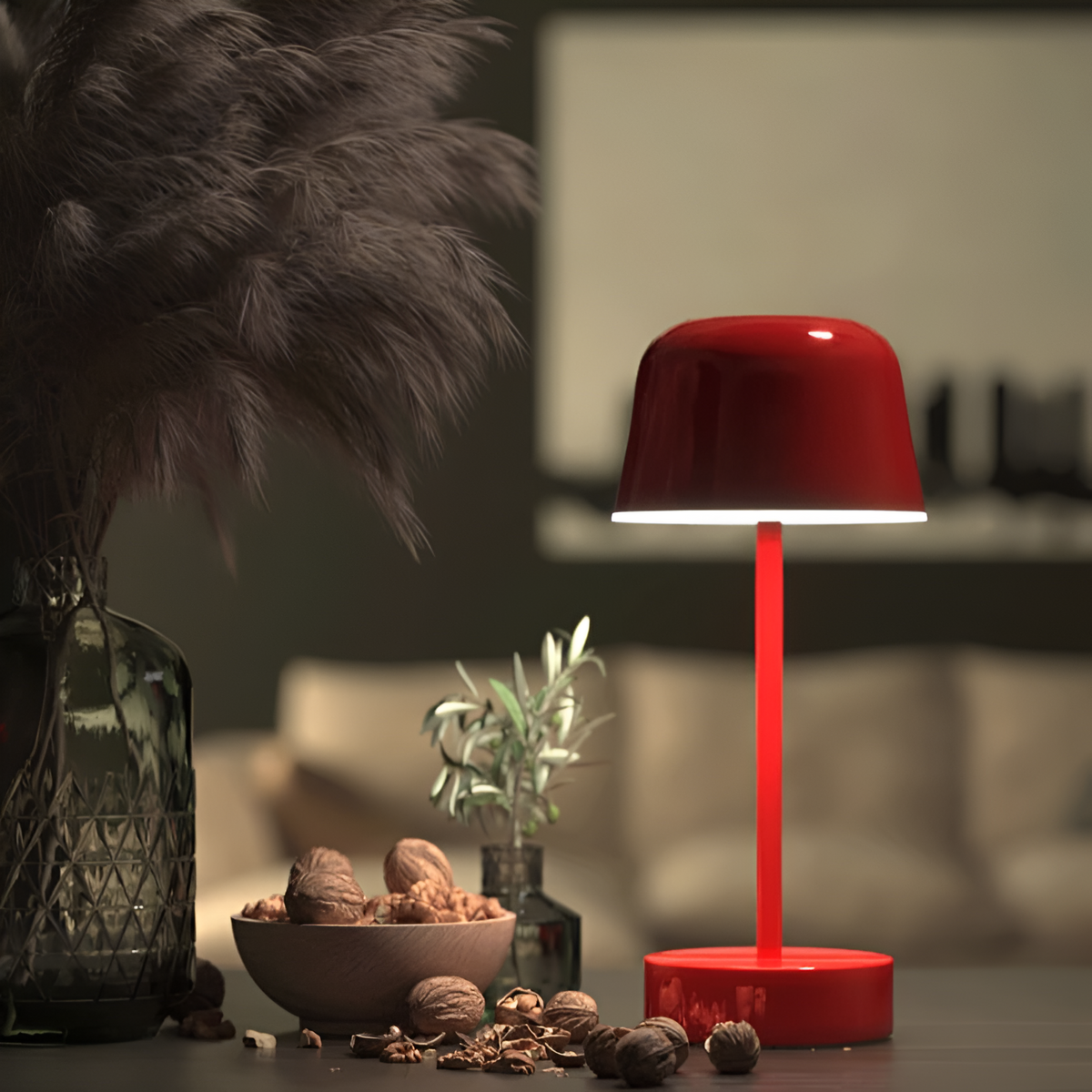 Wireless Rechargeable Retro LED Table Lamp with USB Charging