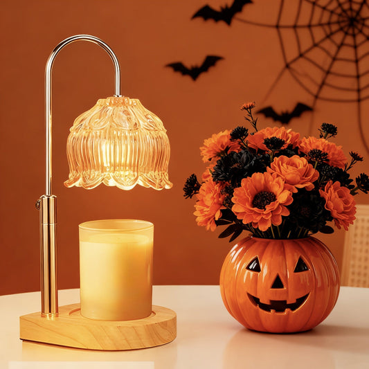 Candle Warmer Lamp Gift Adjustable Flower Glass Home Décor Light